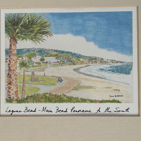 Laguna Beach DICK SUSSMAN Signed Print 8x10 "Main Beach Panorama To The South” - Picture 2 of 3